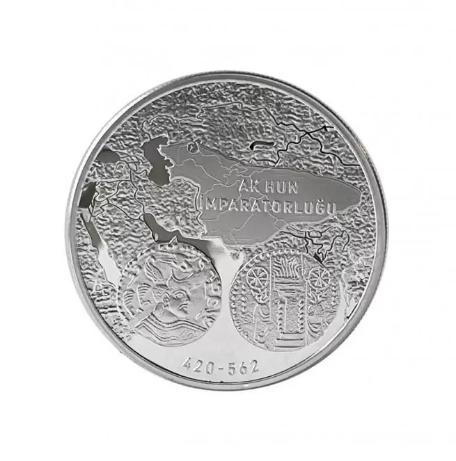 Ak Hun Devleti - Türk Devletleri Serisi No:4 Hatıra Parası Gümüş