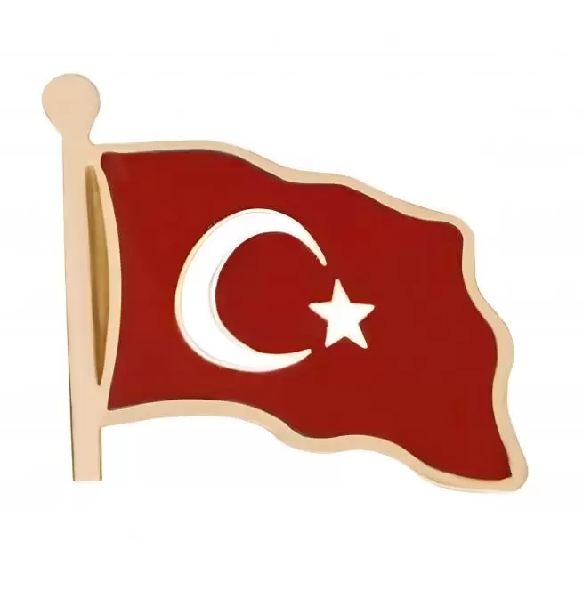 Dalgalanan (7) Türk Bayrağı Rozeti