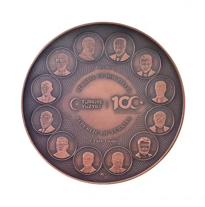 The 100th Anniversary of the Republic of Türkiye Bronze Commemorative Coin 
