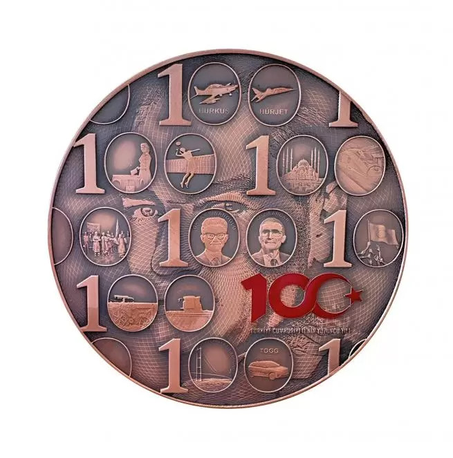 The 100th Anniversary of the Republic of Türkiye Bronze Commemorative Coin 